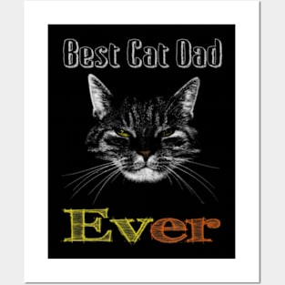 Best Cat Dad Ever Cute Kitten For Daddy Birthday Posters and Art